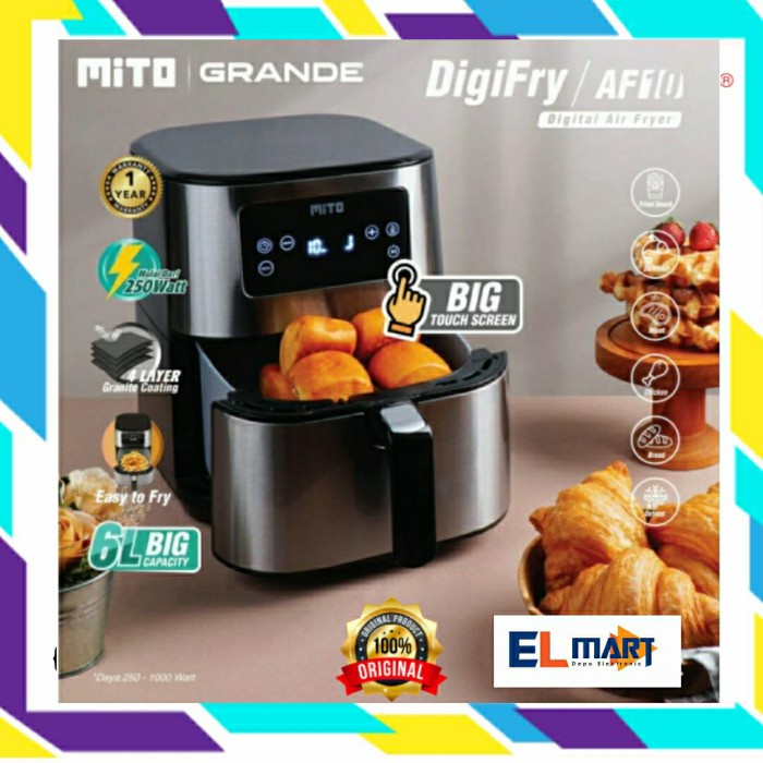 Air Fryer Digifry Mito AF 10 AF10 Grande Big Capacity 6L Low Watt