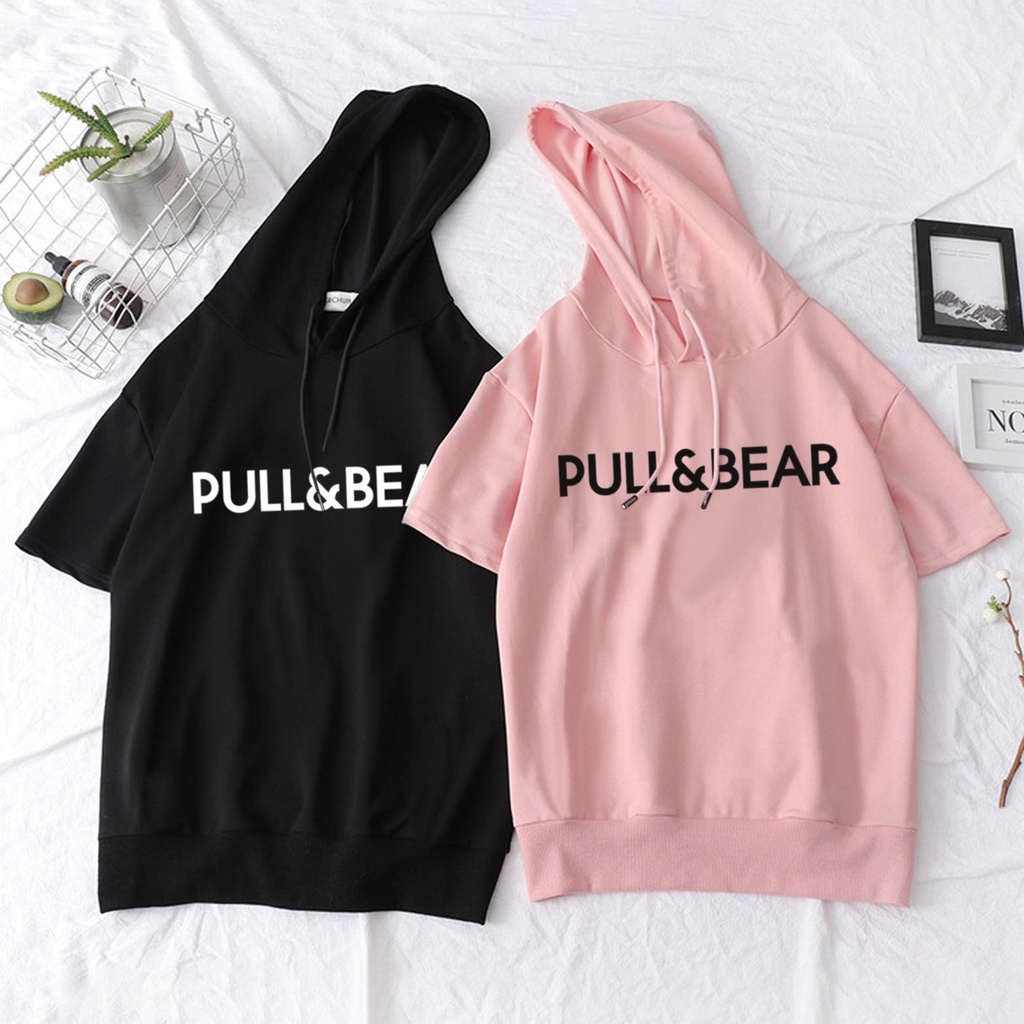 Bess - Sweater Hoodie Crop Murah / Sweater Hoodie Crop Lengan Pendek PULL&amp;BAR