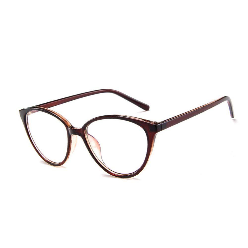 Mxbeauty Kacamata Wanita Fashion Hitam Kacamata Cermin Datar Transparente Square Eyeglasses Cat Eye Shaped Glasses Frame