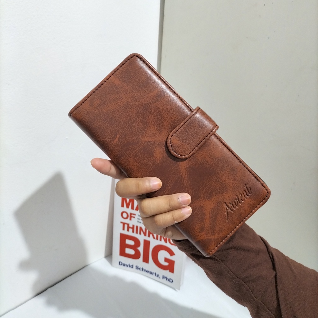 Dompet Wanita panjang polos Kulit Sintetis Tempat kartu dan Uang dompet paspor Wallet lipat Murah pouch Travel Organizer