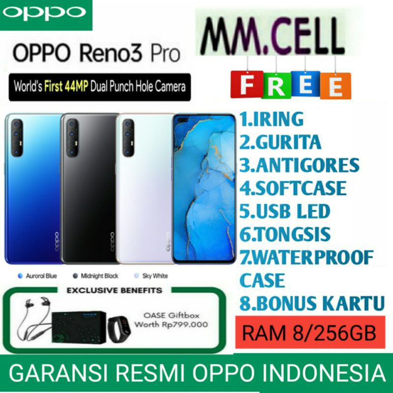 OPPO RENO 3 PRO RAM 8/256 GB | RENO 3 8/128 GARANSI RESMI OPPO