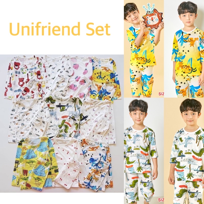Unifriend Pajamas Set Setelan Baju Tidur Anak Branded ORI