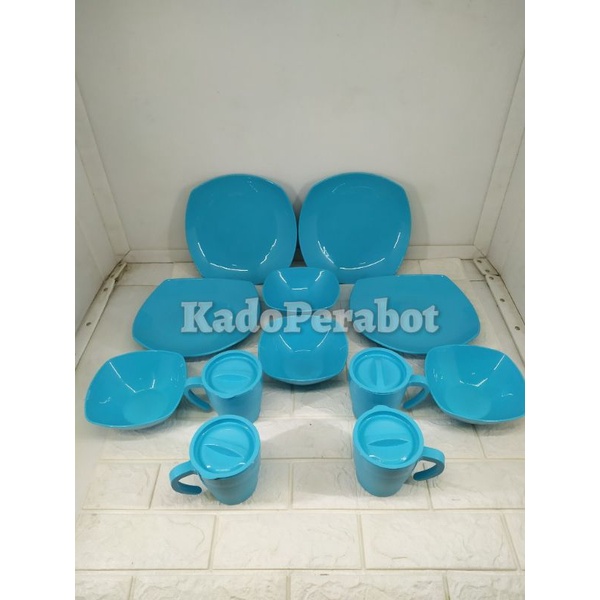 piring set lengkap murah - piring tableware set hoya plast SEGI 12 pcs