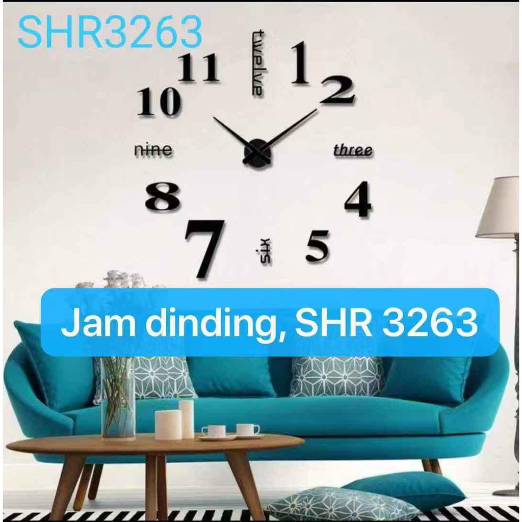 Shenar Jam Dinding Besar Raksasa Giant Wall Clock 80-130cm Diameter/Jam dinding bagus/Jam dinding 3D/Jam kamar/Jam ruang tamu