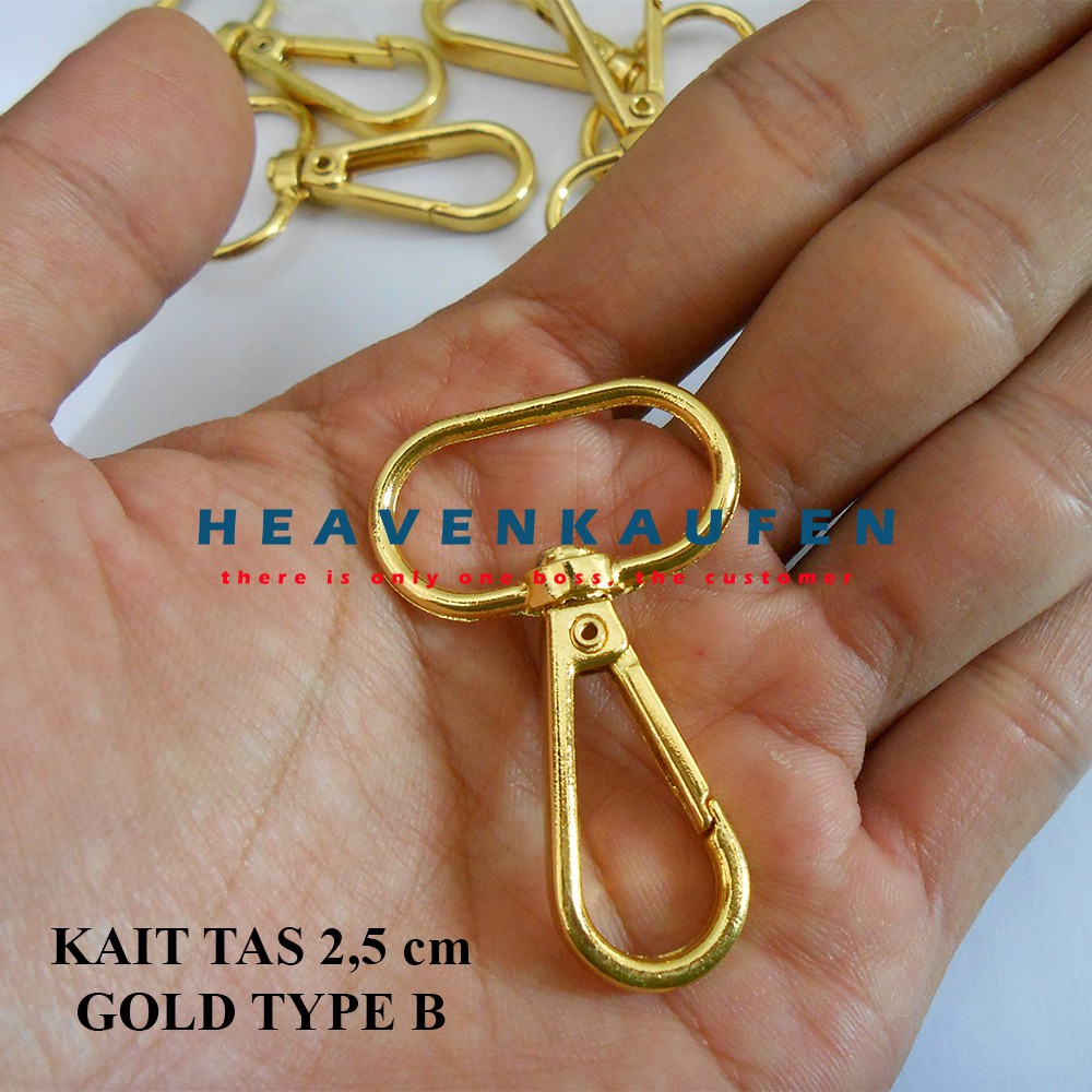 Pengait Kait Tas 2,5 cm Gold Emas Kualitas Premium Type B