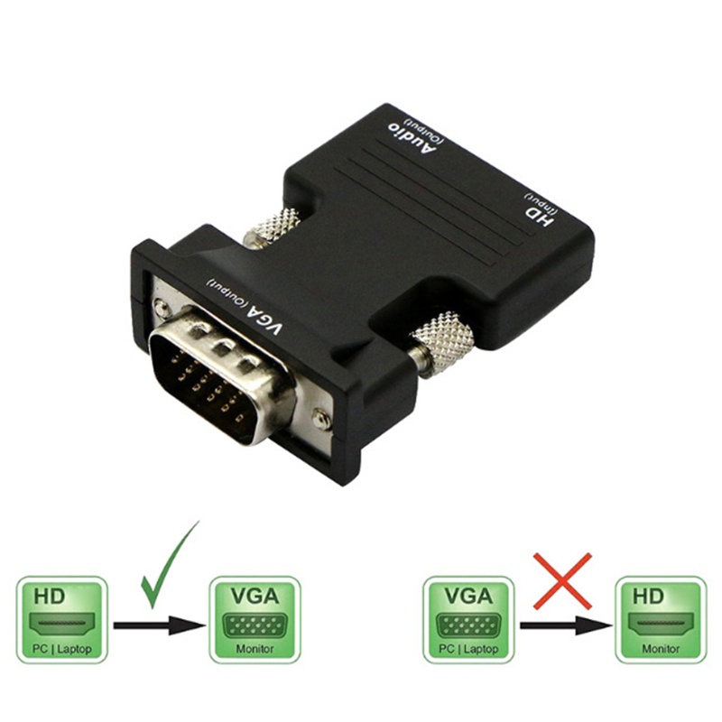 Btsg Female HDMI-com to Male VGA Adapter Untuk Komputer Laptop, Proyektor, TV/Monitor