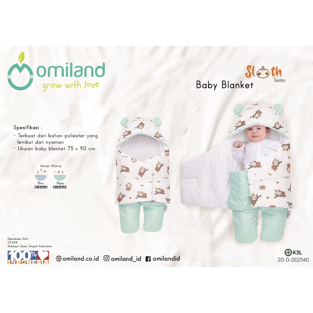 BABY BLANKET SLOTH SERIES OMILAND OB121512