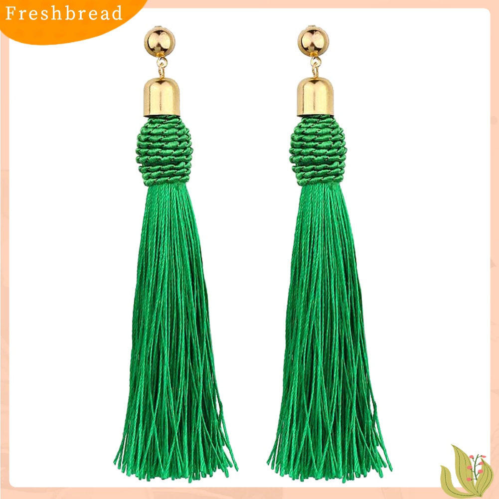 Terlaris Bohemian Wedding Tassel Ear Studs Long Dangle Earrings Bridal Bridesmaid Jewelry