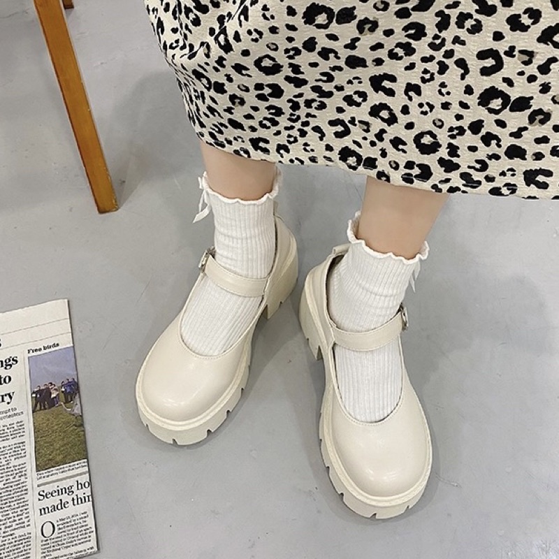 [PO] Mary Jane Platform Shoes | sepatu hak lolita gaya korea jepang model wanita wedges santai aesthetic