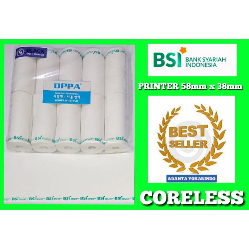 

Kertas Printer Thermal Logo BSI Agen 58x40 Tebal