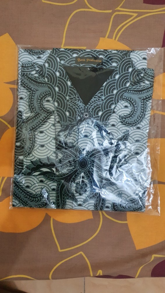Kuncoro Sukma Kemeja Batik Pria Lengan Panjang Slimfit Katun Printing Hem Baju Seragam Kantor Modern