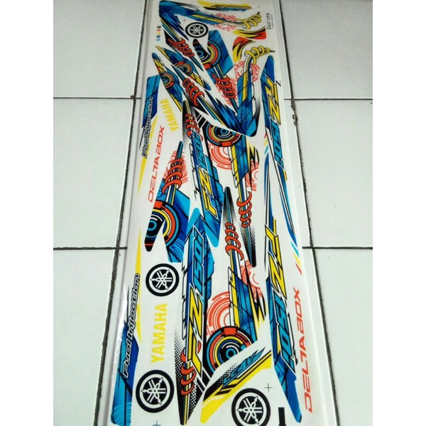 Striping variasi transparan Vixion old fz 150 kuning biru
