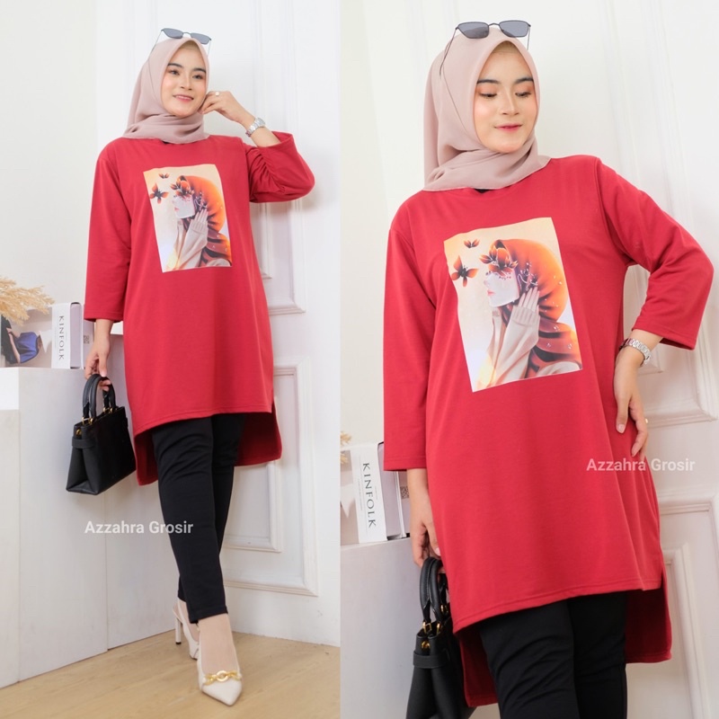 ButterFly Tunik - Tunik Jumbo Babyterry Spandex Print DTS LD110 Tangan 7/8 / 366-6932