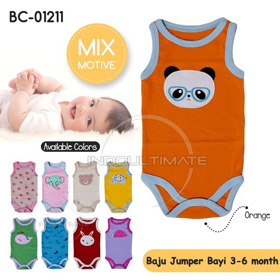 Baju Bayi kaos singlet jumsuit kutungan jumper bayi unisex BY BC-01211