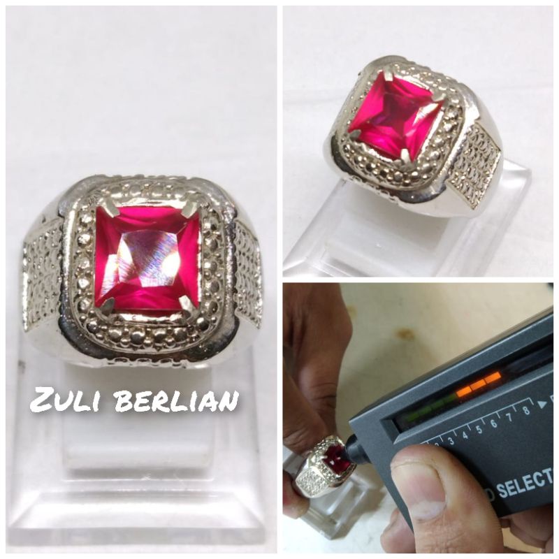 Cincin batu merah siam bangkok kotak