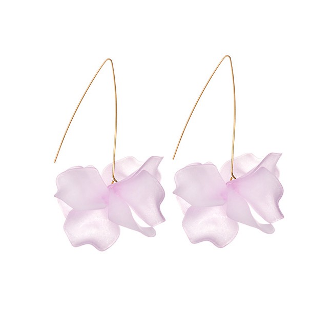 LRC Anting Tusuk Fashion Wine Alloy Resin Flower Earrings F4391X