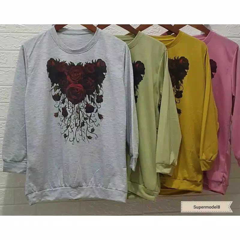 Kaos Lengan Panjang/ Kaos Sweatshirt / Atasan Wanita / Atasan Wanita Lengan Panjang / Atasan
