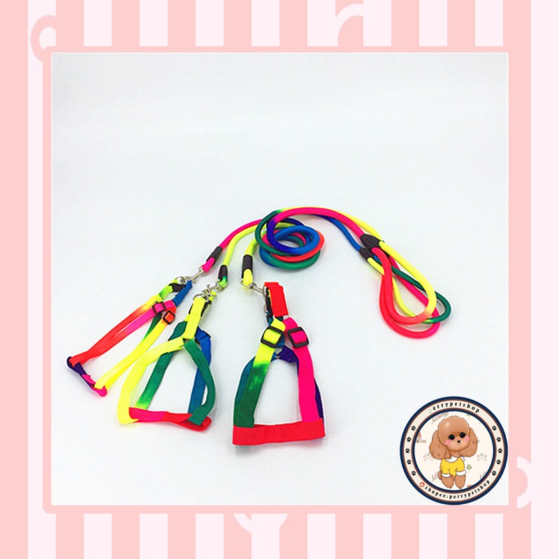 Harness Dada Harness Foam Handle Pelangi Anjing dan Kucing