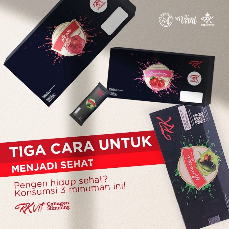 RK VIT Slimming Collagen Avocado Apel Strawberry BPOM