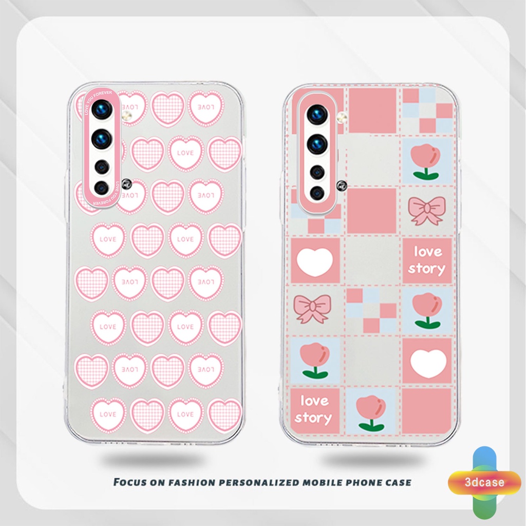 Soft Case Realme C11 2021 C21Y C31 C35 C15 C21 C25 C20 C3 C12 C2 C25S 5S 5 5S 5i C17 7i C1 C25Y C2 C3i 6i C20A realme Narzo 20 10 10A 20A 30A A7 A5S A15 A16 Y12 Y20 Y15S A03 Pink Love Heart Transparent Case