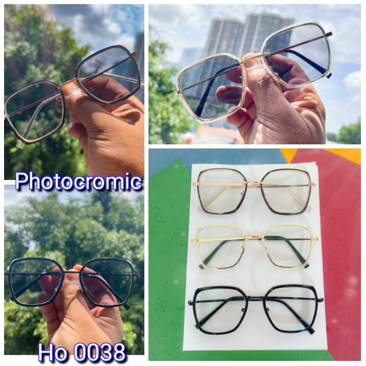 Kacamata Free Box Dan Lap Photocromic Anti Radiasi Kacamata Wanita Pria Berubah Warna Fashion Frame Optik