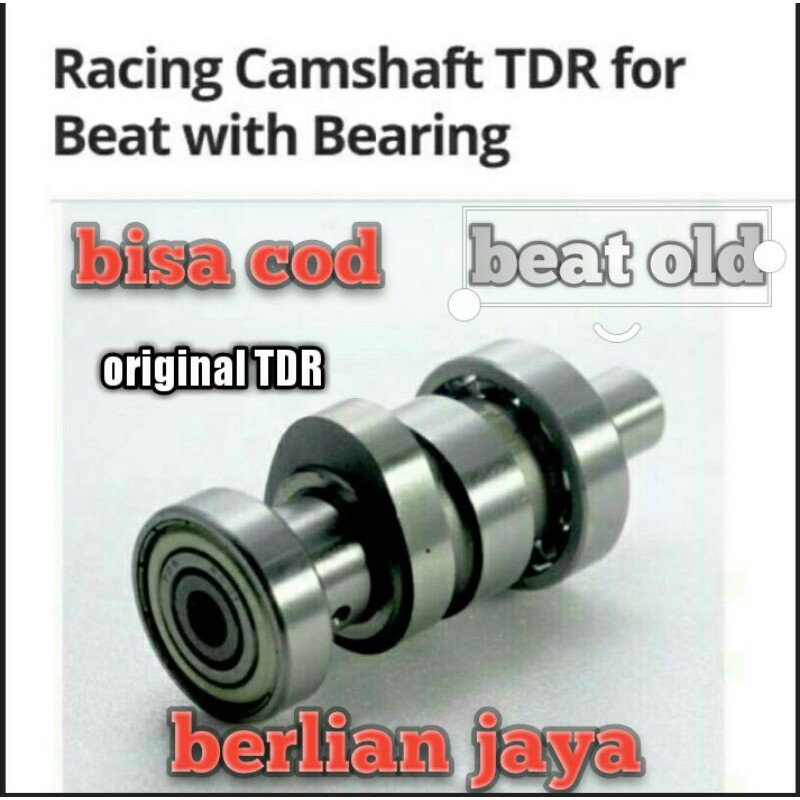 noken as/cam shaft racing buat beat/scoopy lama/karbu merk TDR