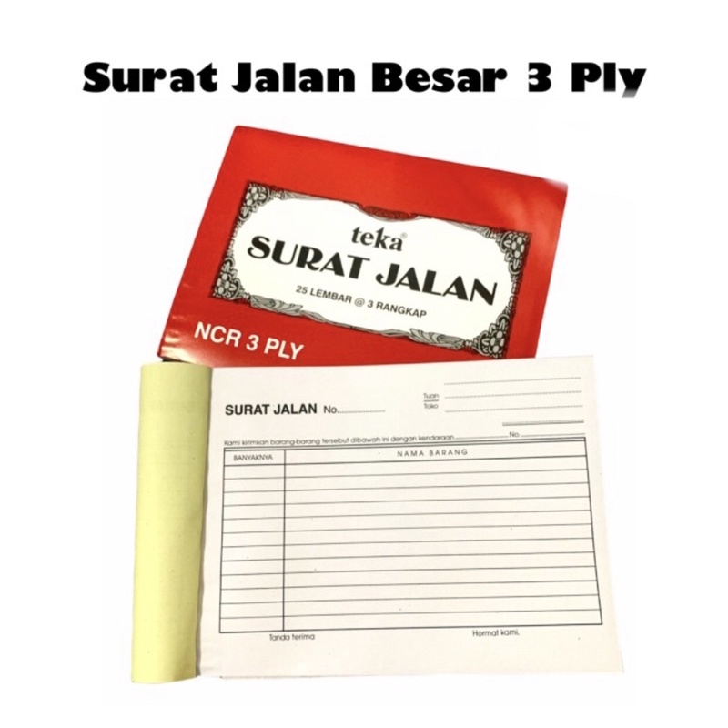 

[BS 634] Surat Jalan NCR 3 Ply TEKA 3 Rangkap - Surat Kirim Barang - Nota