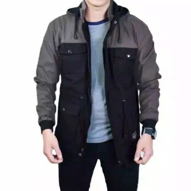 Jaket 2in1 Parka Cowok Kombinasi
