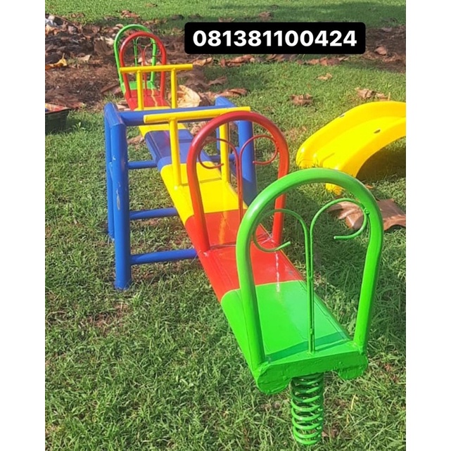 jungkat jungkit mainan anak enjotan paud besi anti karat galvanis free ongkir jkt