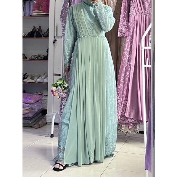maxi dress gamis flower floral muara puthic  lesti premium import bangkok bkk