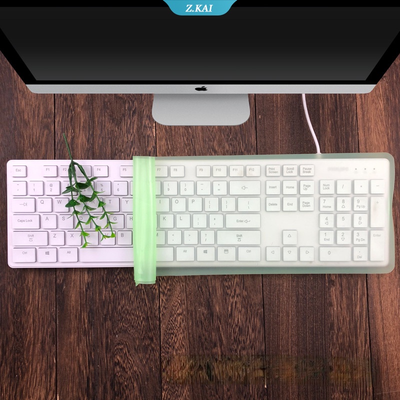 Skin Silikon Cover Pelindung Keyboard Komputer Desktop Universal (ZK)