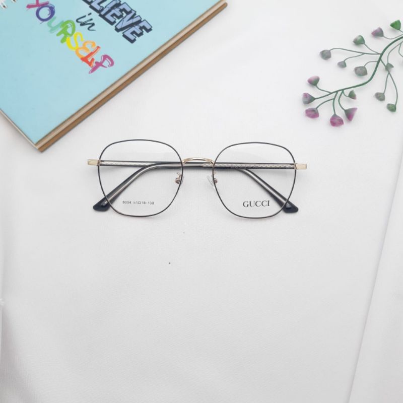 Paket Kacamata 8004 Lensa Antiradiasi Photocromic Blueray