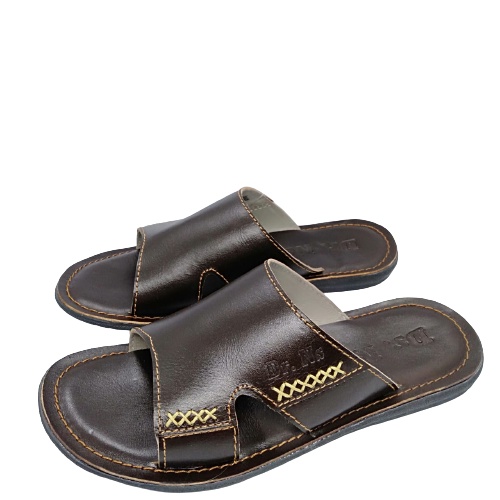 Sandal kulit pria selop asli 100% original awet lentur kuat sendal slip on cowok dewasa kasual distro slop casual simple classical trendy branded mewah berkualitas terbaru kekinian murah promo anti licin non slip ringan dikaki cuci gudang gratis ongkirCOD