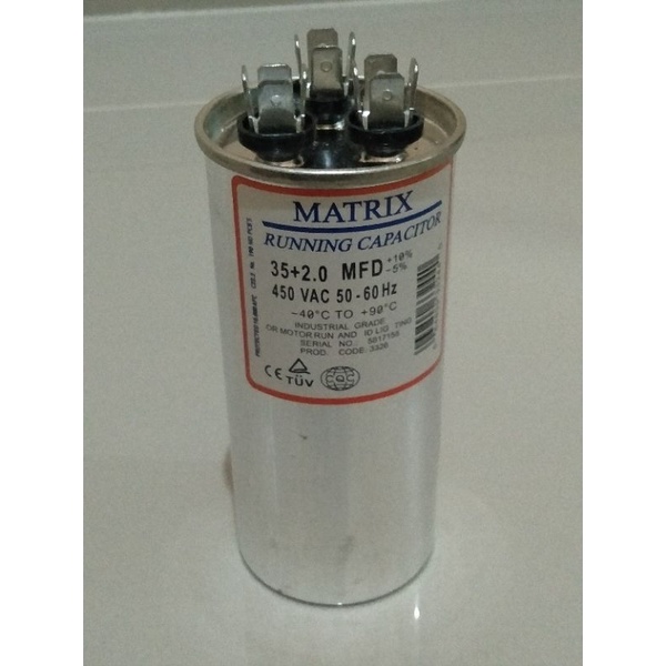 Capacitor outdor Ac 35+2.0 MFD Matrix