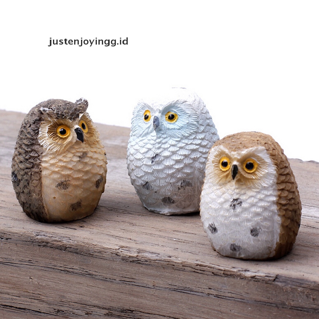 // justenjoyingg.id // Chic Garden Owl Moss Terrarium Desktop Decor Crafts Bonsai Animals Miniature Diy ~