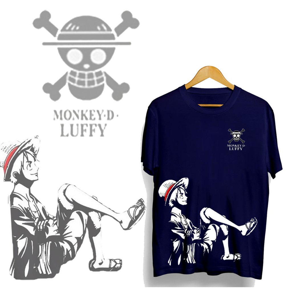 LUFFY DUDUK SANDAR / F24 / KAOS PRIA / KAOS ANIME / KAOS DISTRO / KAOS ONE PIECCE / KIOSKAOS77