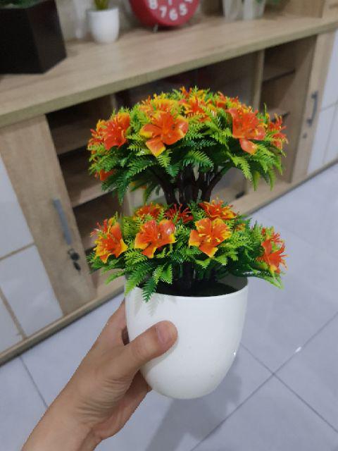 Cod/bonsai Tingkat / Ornamen Tanaman Bunga Bonsai Hias Pot Tanaman Hias Artificial Flower Bp1103