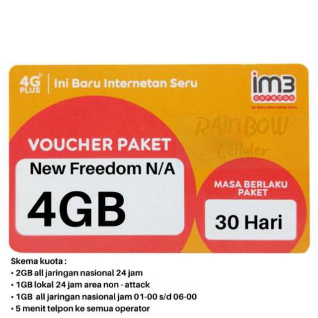 VOUCHER INDOSAT 4GB 30hr