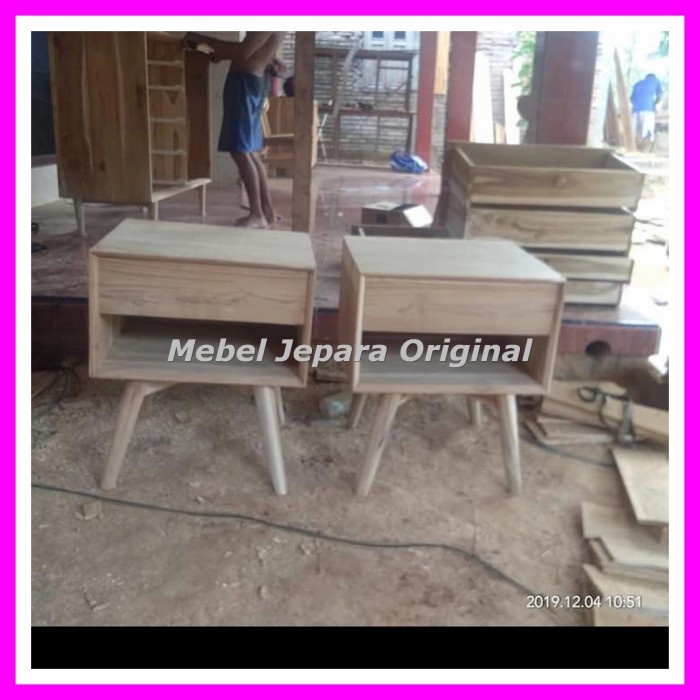 Nakas Minimalis kayu jati - Beside table kuno Jati mebel jepara mentah Original