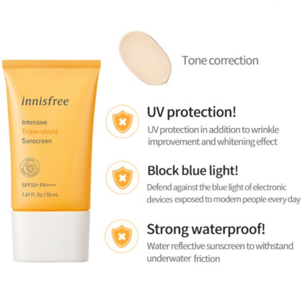 [COD]Innisfree Intensive Triple Shield Sunscreen SPF50+ PA++++ 50ML