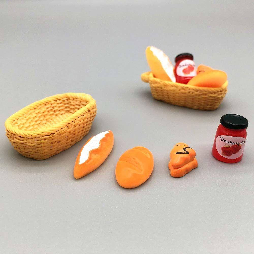 Mxbeauty Rumah Boneka Miniatur Mainan Anak Mini Roti Bakar Sarapan Miniatur Selai Dekorasi Rumah Boneka Aksesoris Rumah Boneka Dapur Mainan Anak