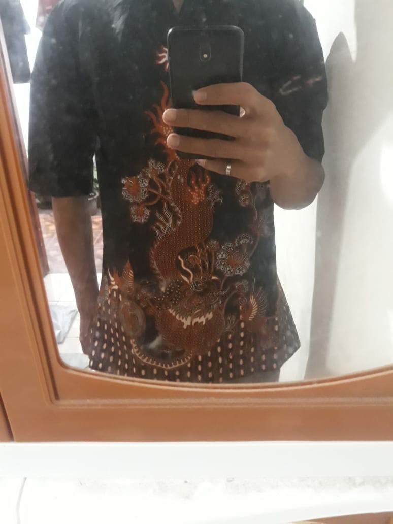 024 Risna Batik Hrb026 Kenongo Hem Kemeja Batik Pria Lengan Pendek  Katun