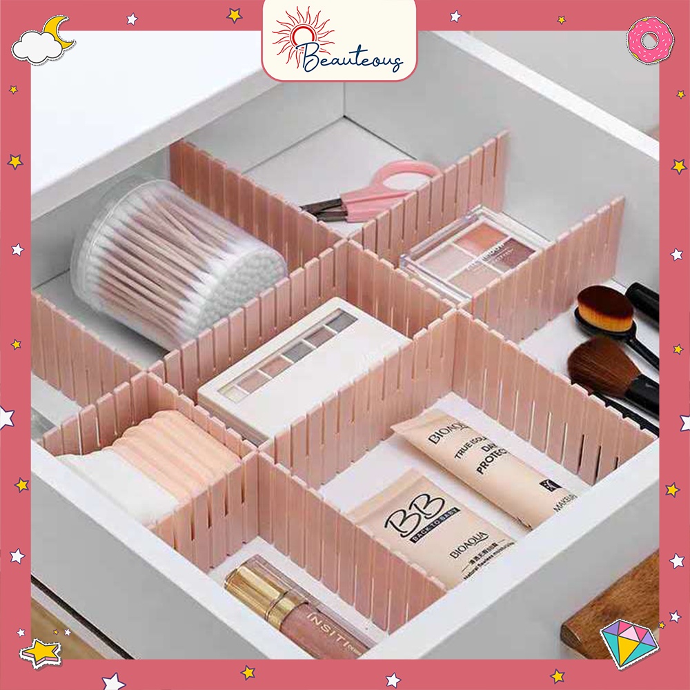 Sekat Laci Pembatas Alat Tulis Kosmetik Partisi Sekat Drawer Desktop Storage Organizer