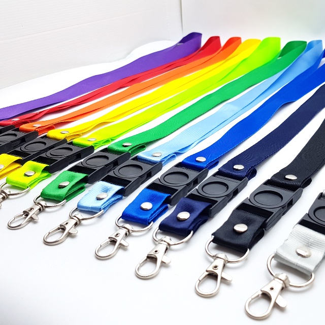 

tali lanyard id card lebar 2 cm gantungan kartu id kalung idcard tali pod satin pita polister