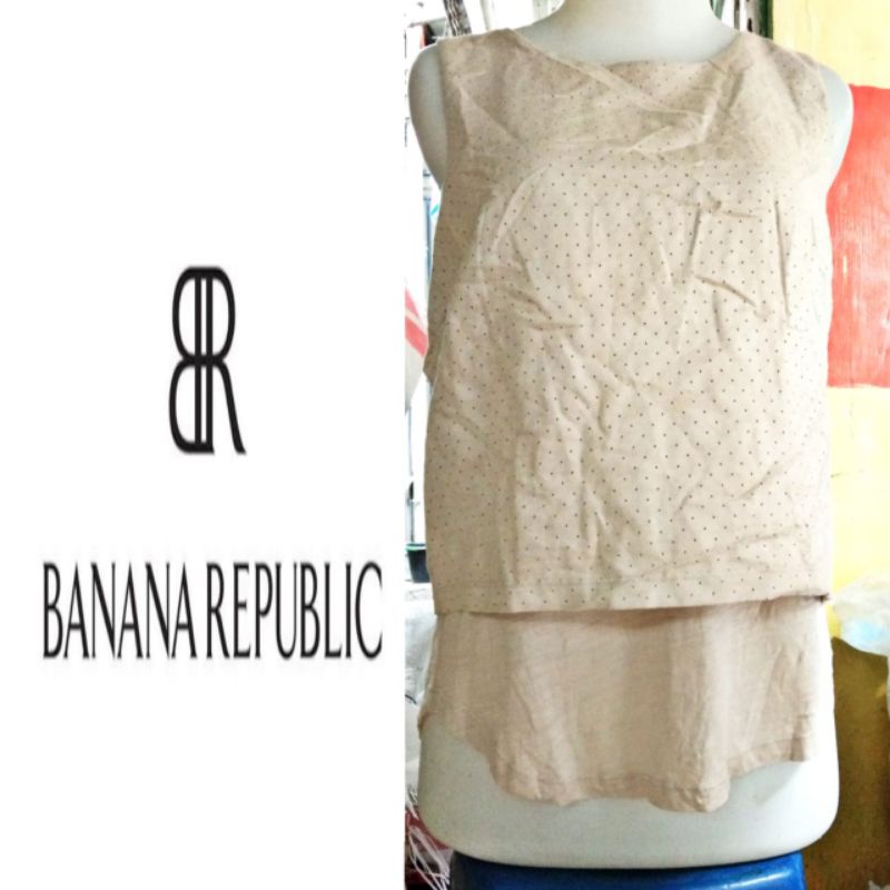 Sleeveless Top banana Republic Brown Atasan Blus tank Top branded Wanita