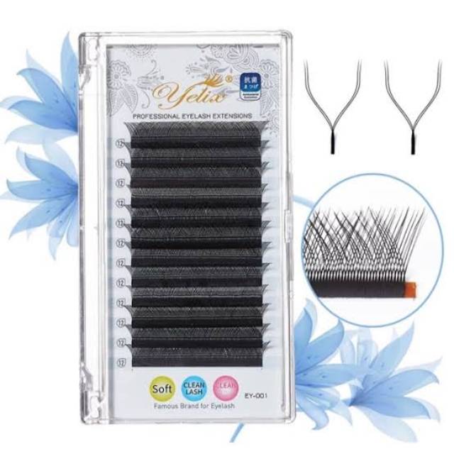 Yelix Y-Shape V-Shape W-Shape WW Shaped YYshape VV Ellipse 3D Super Soft Professional Eyelash Extension Bulumata cabang 2D Volume y-shaped