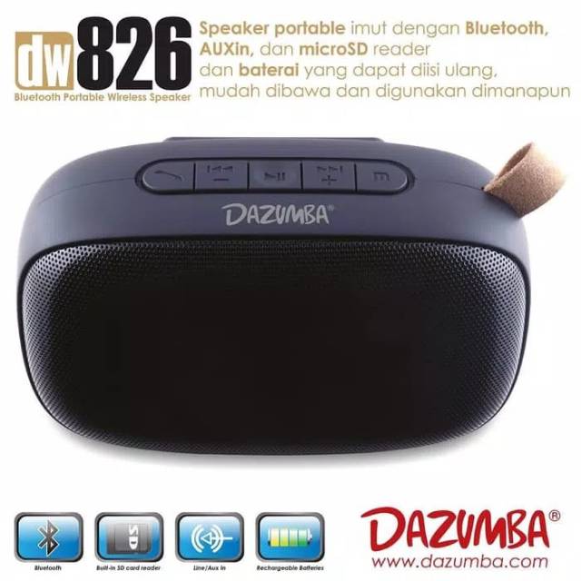 Speaker Portable Bass Empuk Bluetooth With Handsfree Call Dazumba DW826
