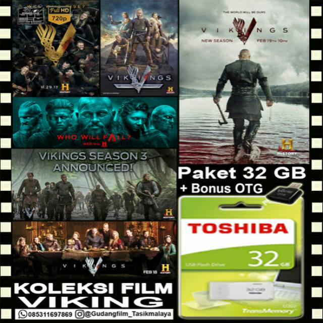 FLASHDISK 32GB + FILM SERIAL VIKING + OTG