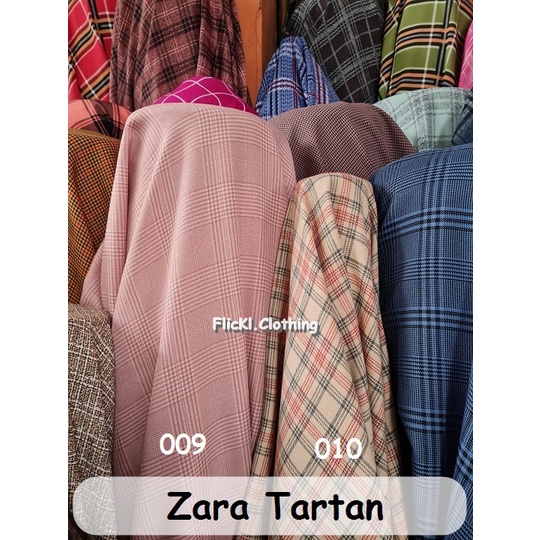 Bahan Kain Tartan Zara Cotton Katun Kotak Kotak Motif Corak Salur  Celana