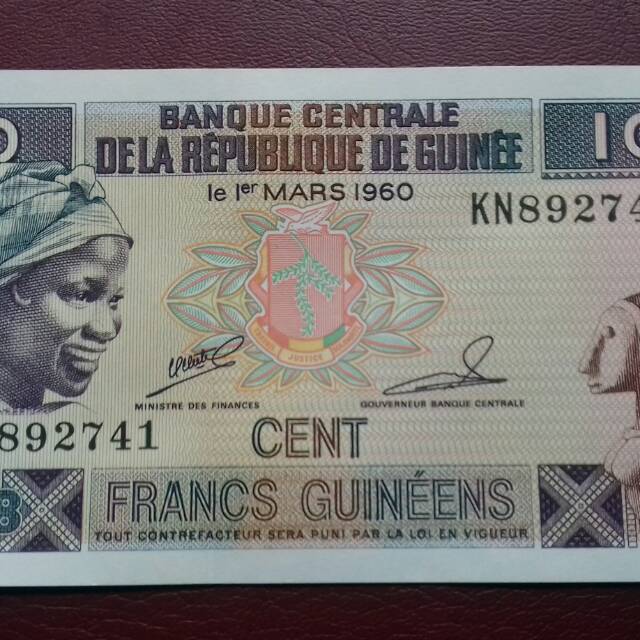 Uang asing 100 franc guinee